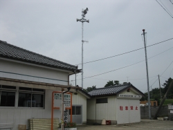 寺島公会堂に設置した屋外拡声子局(H24.7.24)